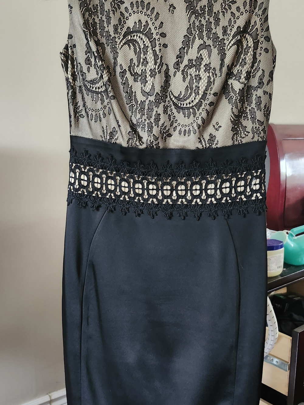 JAXblack lace and satin dress, us size 4